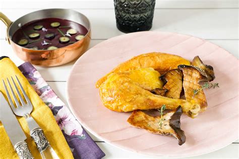 Pollo Al Forno Con Funghi Cardoncelli E Salsa Ai Mirtilli Soc Agr