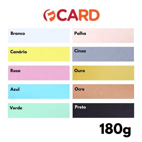 Papel Cartão F Card 180g 5 Fls A4 Cartolina Fcard Fedrigoni Mais