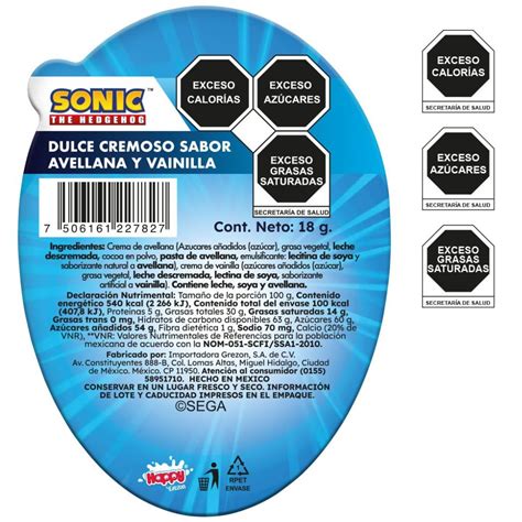 Dulce Cremoso Sonic Sabor Avellana Y Vainilla Grezon