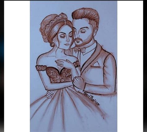 How To Draw Romantic Couple With Pencil Sketch Step By Step Bride Groom