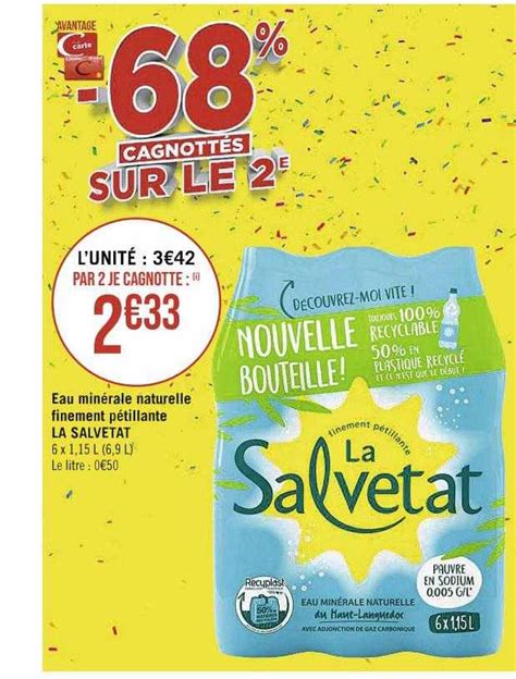 Promo Eau Min Rale Naturelle Finement P Tillante La Salvetat Chez