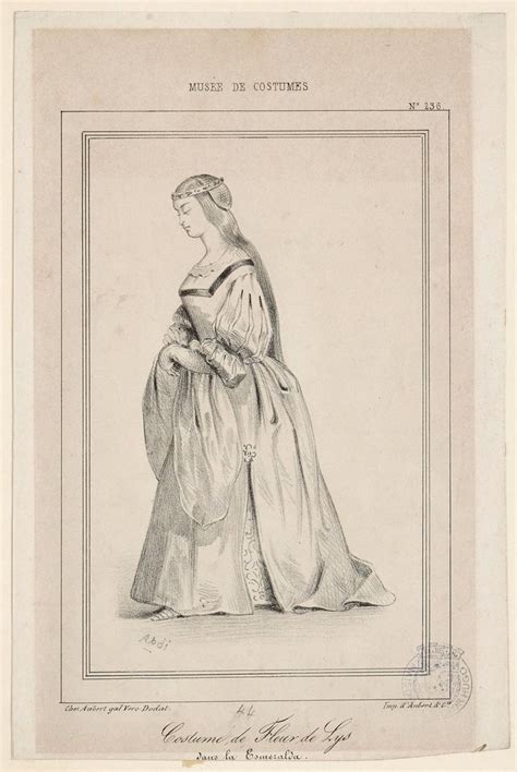 An Old Fashion Drawing Of A Woman In A Dress With A Cape On Her Head