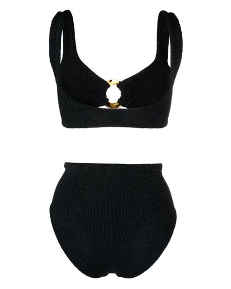 Hunza G Nadine Seersucker Bikini Set In Black Lyst