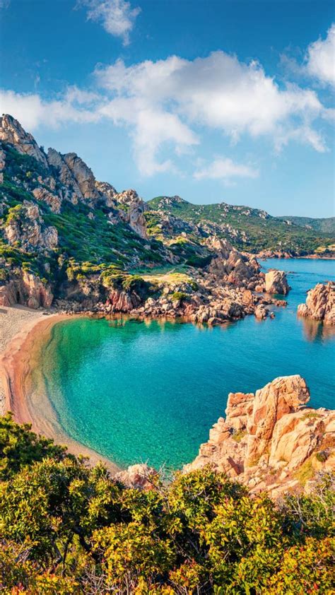 Morning View Of Li Cossi Beach Summer Scene Of Costa Paradiso