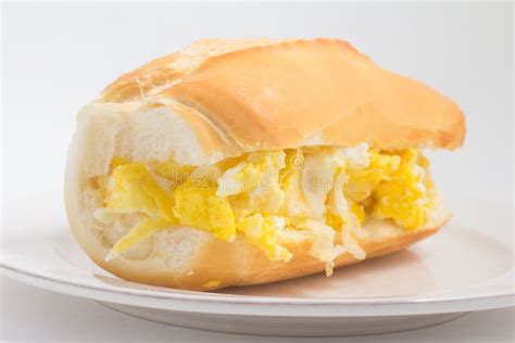 Bread With Scrambled Egg Brazilian Pao Com Ovo Stock Image Image Of