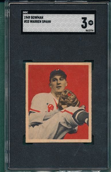 Lot Detail 1949 Bowman 33 Warren Spahn Sgc 3