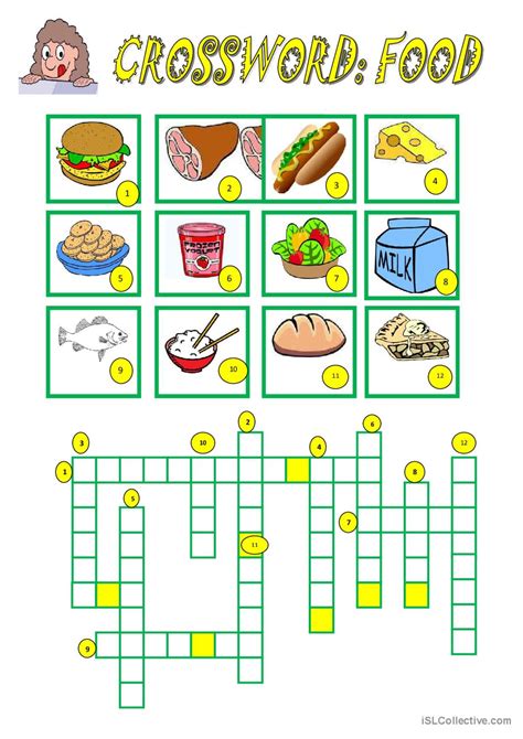 CROSSWORD FOOD Crossword English ESL Worksheets Pdf Doc