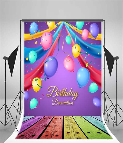 Hellodecor X Ft Happy Birthday Backdrop Photography Background Ribbon