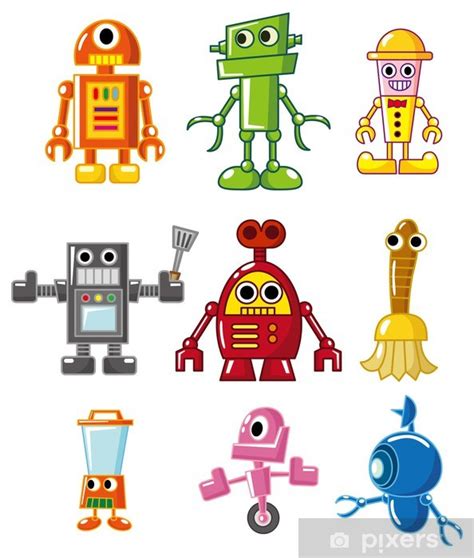 Sticker Cartoon Robot Pixersuk