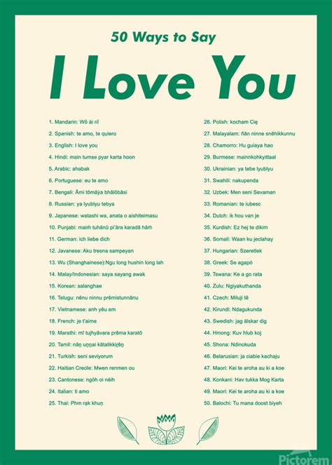 I Love You In Different Languages List