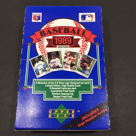 1989 Upper Deck Baseball Box Low And High No From Sealed Case Griffey Rc