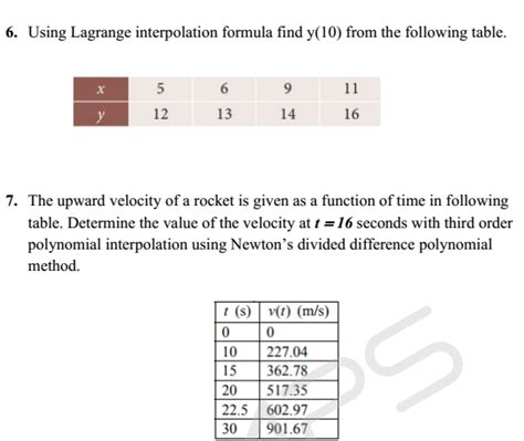 Solved Using Lagrange Interpolation Formula Find Y Chegg