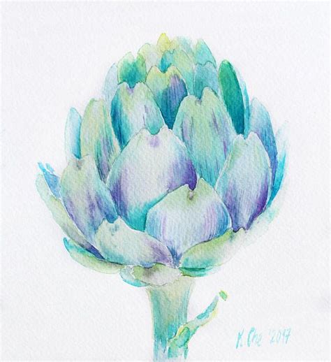 Artichoke Original Watercolor Artichoke Painting Watercolor Etsy Original Watercolors