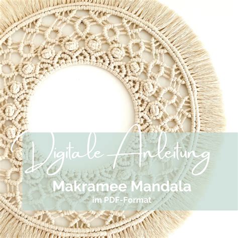 Pdf Anleitung Makramee Mandala Deutsch Astrids Atelier Elopage