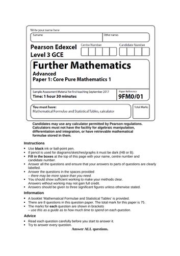 New A Level Further Maths Pure Practice Papers Teaching Resources