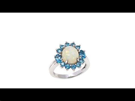 Colleen Lopez Ethiopian Opal And Blue Topaz Ring YouTube