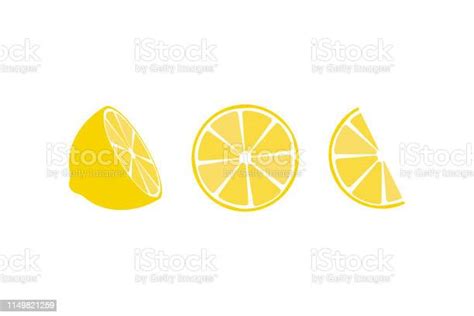 Lemon Fruit Icons Symbols Set Stock Illustration Download Image Now Citrus Fruit Clip Art