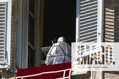 Italy Pope Francis Delivers His Blessing To The Faithful During The