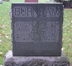 Sarah Appleyard Burnham M Morial Find A Grave