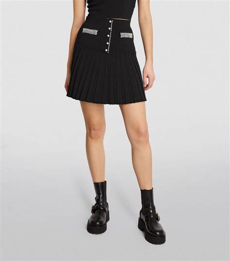 Womens Sandro Black Bead Trim Pleated Mini Skirt Harrods {countrycode}