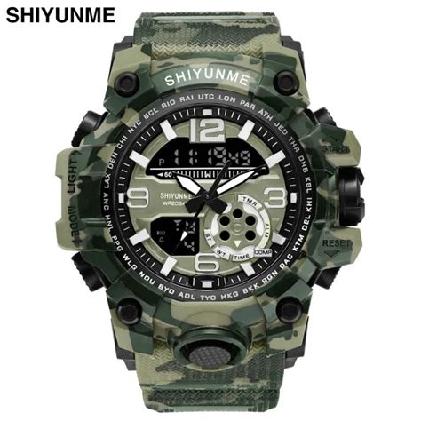 SHIYUNME Men Military Watch G Style Camouflage Sport Watch LED Digital