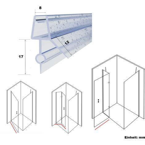 WITEN NOCK Duschdichtung Gerade Wasserabweisprofil Unten Mit Runder