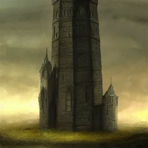 Giant Medieval Tower Concept Art Impossibly Tall Stable Diffusion