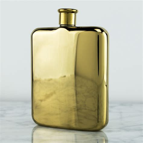 Mid Century Modern Gold Flask Flask Gold Flask Liquor Collection