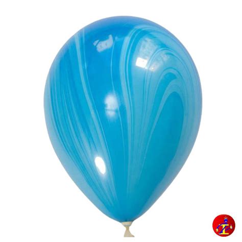 PALLONE GIGANTE 76cm QUALATEX SUPER AGATE BLU Marmorizzato 30