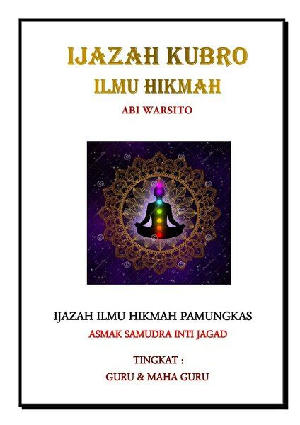 Jual Ijazah Kubro Ilmu Hikmah Asmak Super Pamungkas Samudera Inti Jagad