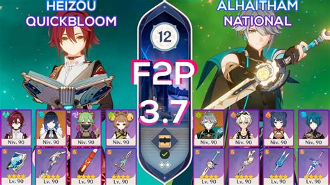 F2P NEW Spiral Abyss 3 7 C0 Alhaitham National Heizou QuickBloom