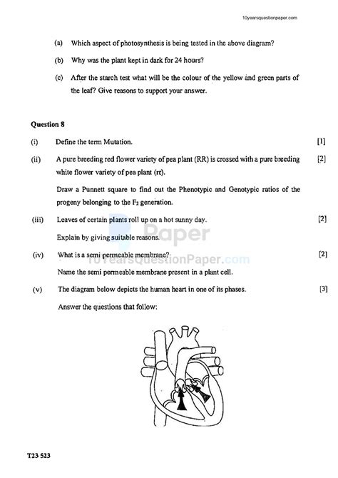 ICSE Class 10 Biology Question Paper 2023