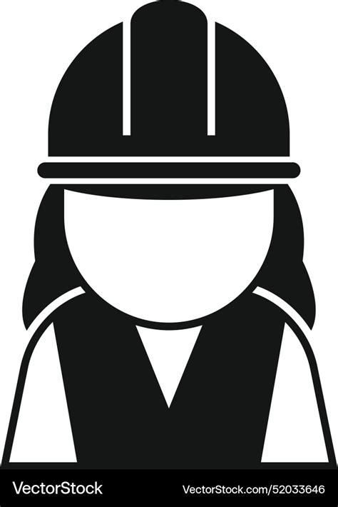 Female Construction Worker Wearing Hard Hat Simple