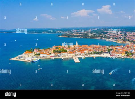 Aerial View Of Croatian Town Porec Stock Photo Alamy