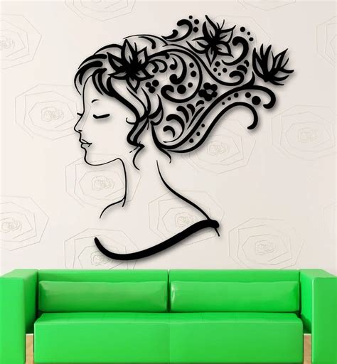 Wall Stickers Vinyl Decal Sexy Girl Abstract Hair Beauty Salon In Wall Stickers From Home