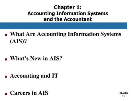 Ppt Chapter 1 Accounting Information Systems And The Accountant