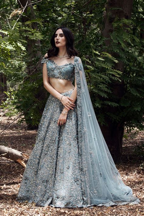 Two New Blues For Your Sangeet Celadon Cadet Wedding Lehenga