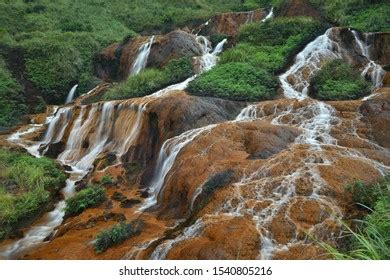 Temburun Waterfall That Located Anambas Islands Stock Photo