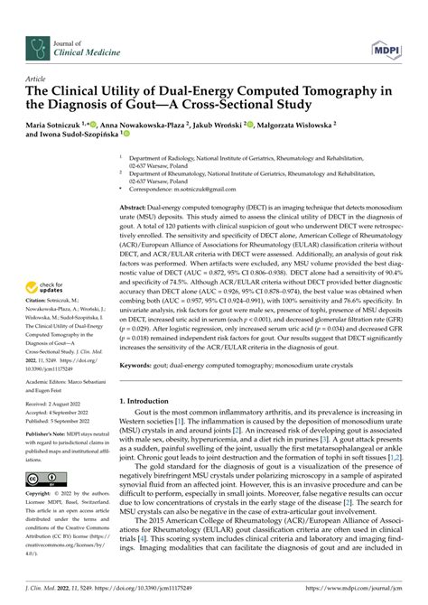 Pdf The Clinical Utility Of Dual Energy Computed Tomography In The