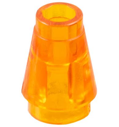 LEGO Basic Bricks Lego NEW Cone 1 X 1 With Top Groove Trans