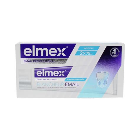 DENTIFRICE EMAIL PROFESSIONAL BLANCHEUR LOT DE 2X75ML ELMEX