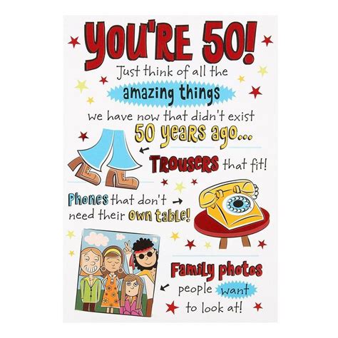 Hallmark 50th Birthday Card Amazing Things Medium Old Model Ebay