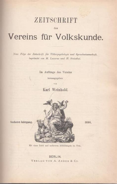 Zeitschrift des Vereins für Volkskunde Sechster 6 Jahrgang 1896