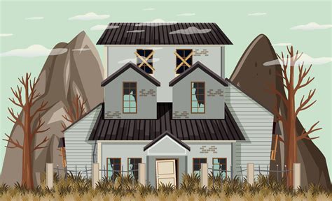 Isolated old broken house in the rural 3707062 Vector Art at Vecteezy