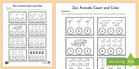 Zoo Animals Counting Worksheet / Worksheet (Teacher-Made)