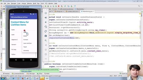 62 Displaying Context Menu In Android Android App Development