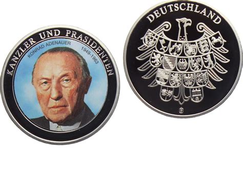 Deutschland Brd Medaille Ohne Jahr Bundeskanzler Konrad Adenauer