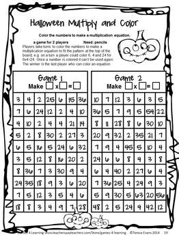 Fun Halloween Math Activities Th Grade Games With Spiders Ghosts