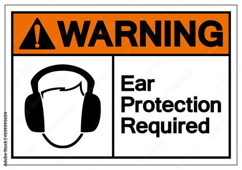 Warning Ear Protection Required Symbol Sign Vector Illustration