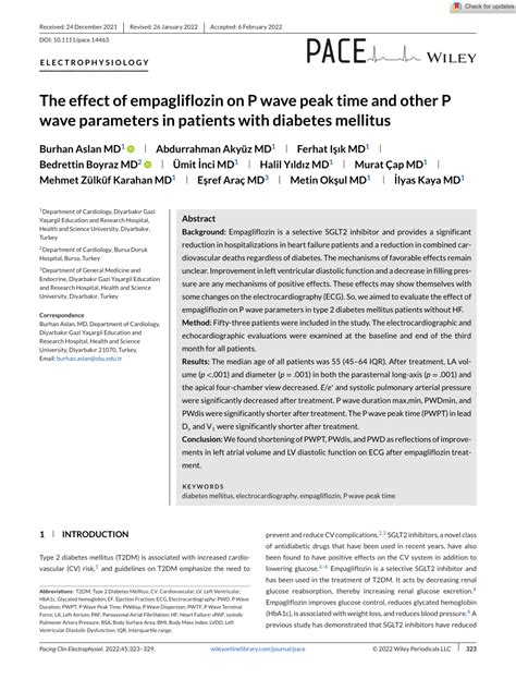 PDF The Effect Of Empagliflozin On P Wave Peak Time And Other P Wave